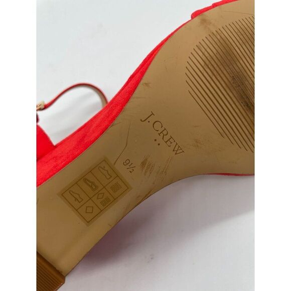 J.Crew Wedge Sandals Belvedere Red Womens Sz 9.5 Open Toe Buckle - Picture 11 of 12